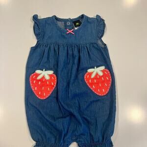 John Deere Strawberry Romper Size 6/9 months